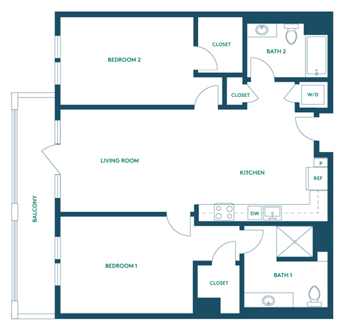 2Bed/2Bath S - Signature 204 floor plan